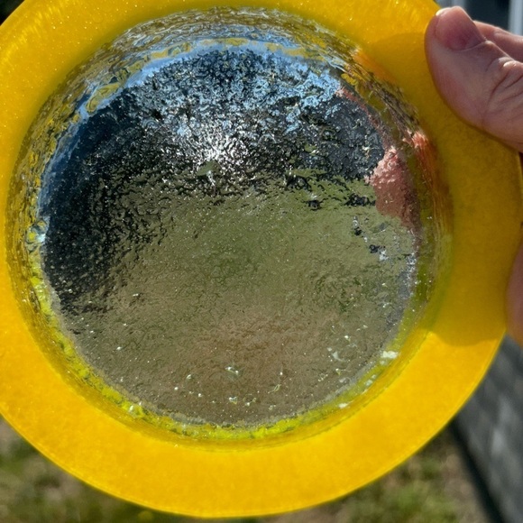 FIRE & ICE ART GLASS SET OF 2 - 7” ROUND SAUCE BOWLS 1” DEEP - Picture 4 of 10